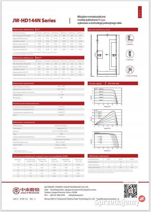 Paleta 36x JOLYWOOD JWHD96NR2450W bifacial full