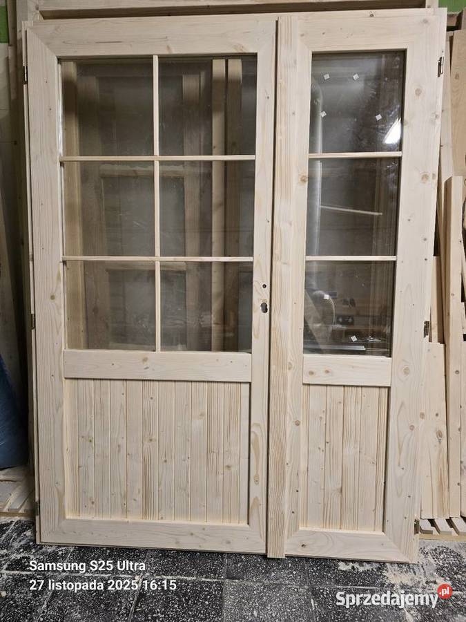 Drzwi drewniane tarasowe 150 x 200 małopolskie Kraków sprzedam