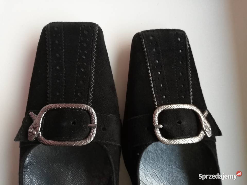 damskie zamszowe włoskie czółenka vintage 365