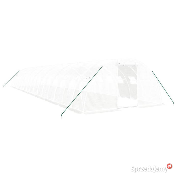 Szklarnia ze stalową ramą biała 64 m 16x4x2 m Pozostałe sprzedam