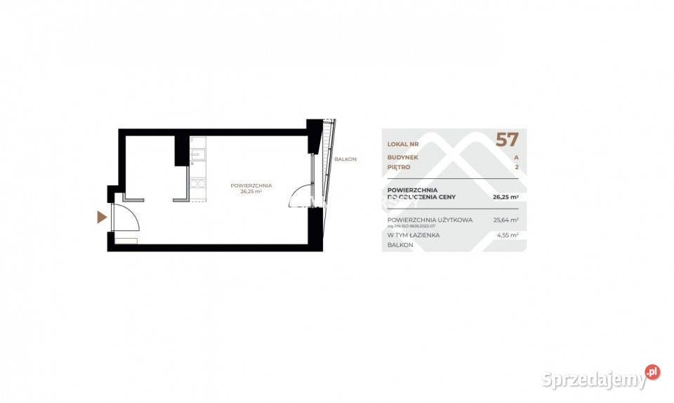 Mieszkanie Kraków Fabryczna 2625m2 1 pokojowe
