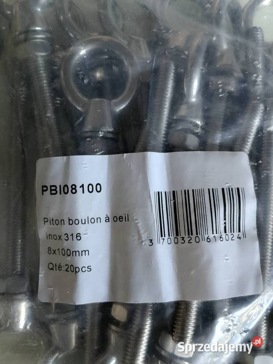 Śruba oczkowa 8 ze stali nierdzewnej Pozostałe Ostrów Wielkopolski sprzedam