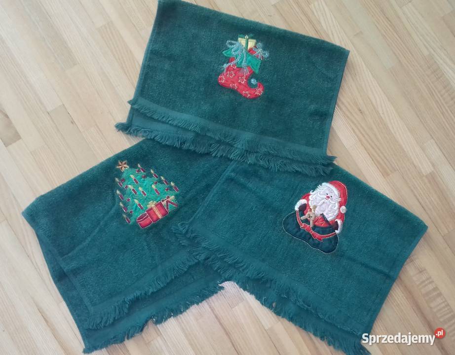 3 ręczniki świąteczne 40cmx28 do łazienki do Warszawa