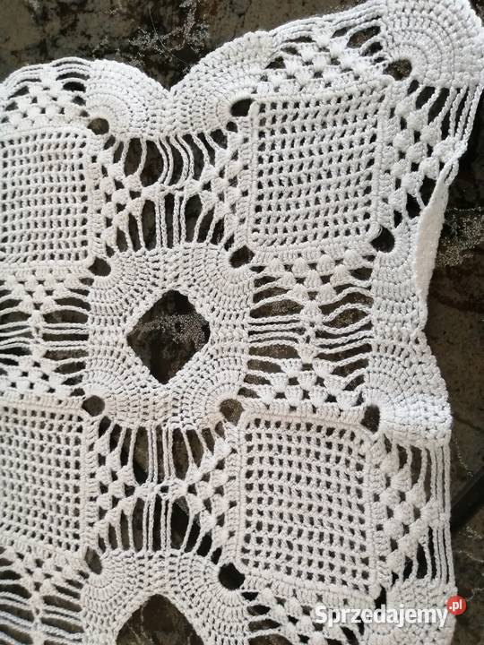 58 x 33 serwetka szydełkowa biała handmade Gdynia