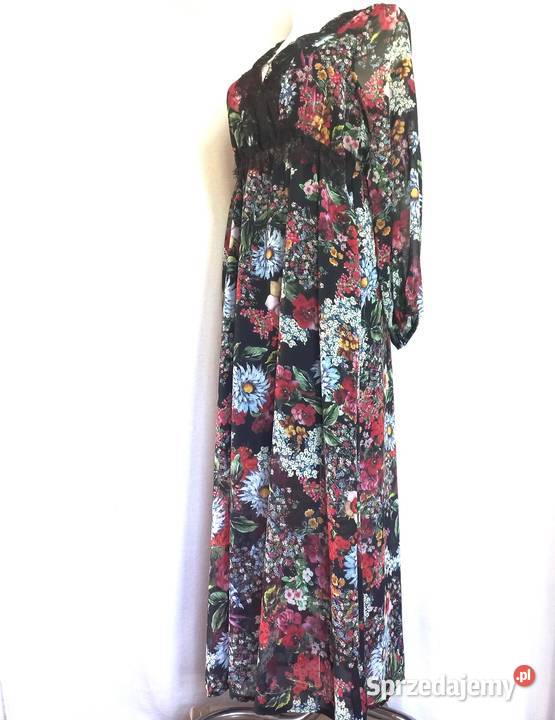 Sukienka długa KWIATY Suknia r40 PREMIUM Kwiatki Białystok