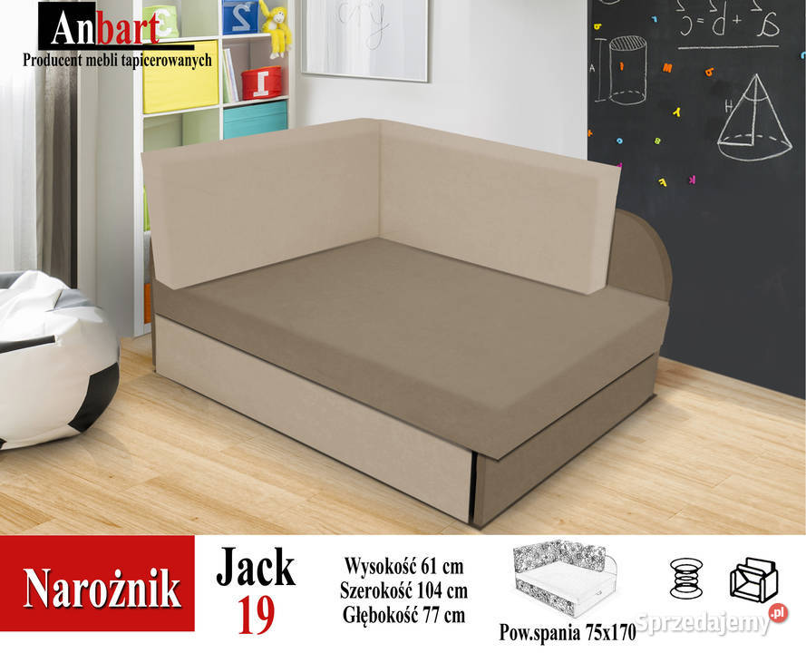 Kolorowa sofa dziecięca rozkładana PRODUCENT