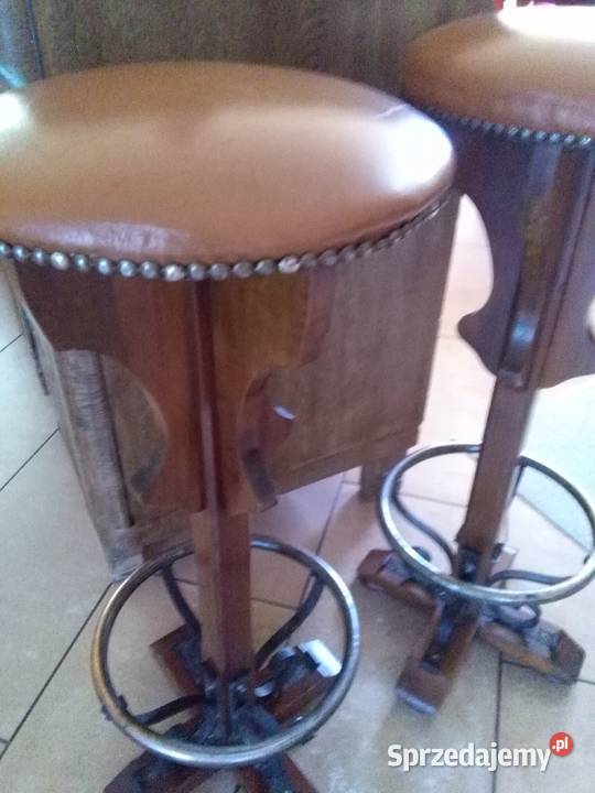 2 hokery skóradrewnometal Celestynów