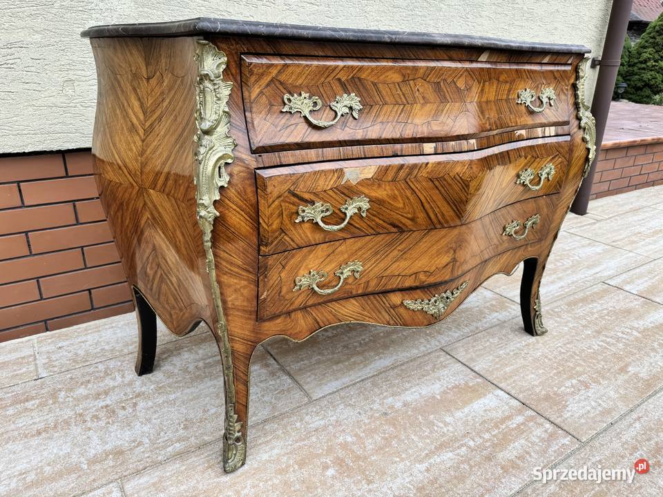 Komoda francuska Ludwik z marmurem gięta Garwolin