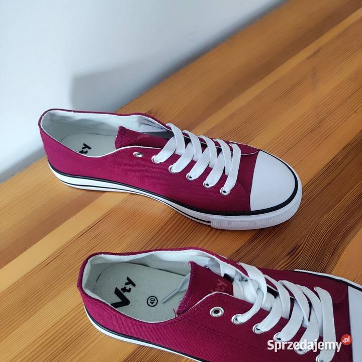 Trampki tenisówki bordowe nowe do kostek Vty 40 Bytom