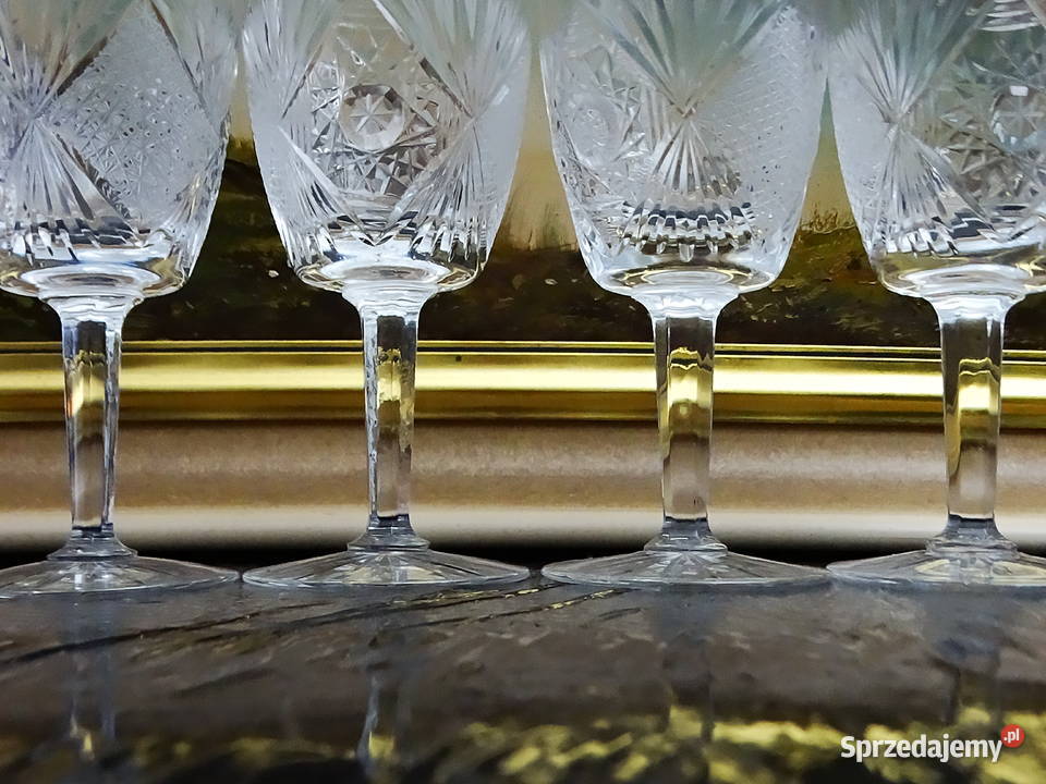 Kieliszki kryształowe zestaw 4 sztuki ręcznie Biłgoraj