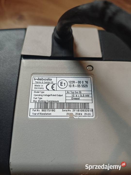Webasto AirTop EVO 55 12V słupek stan nowe dostawcze Ogrzewanie postojowe Radomsko