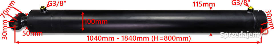 Siłownik Hydrauliczny SMT1G 100x50 Skok 800 2STR Solec Kujawski