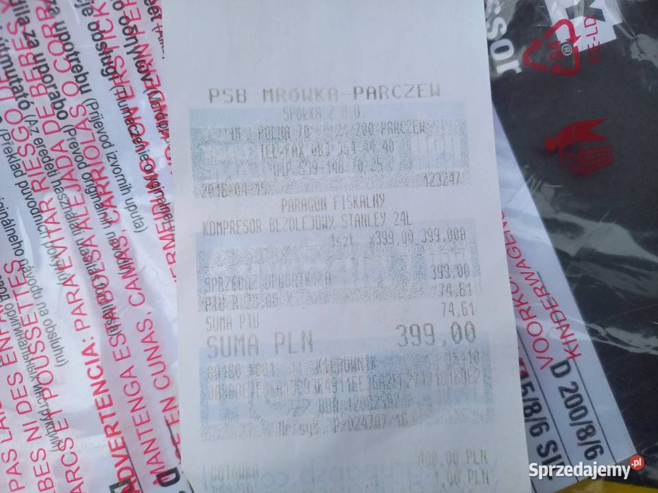 Kompresor bezolejowy STANLEY 8 bar 24 l Parczew