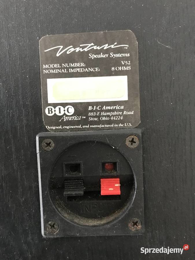 Bic America Venturi Model V52 Bookshelf Speakers Kołobrzeg