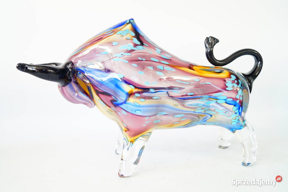 Byk z Wall Street szklana figura Murano style Gizałki