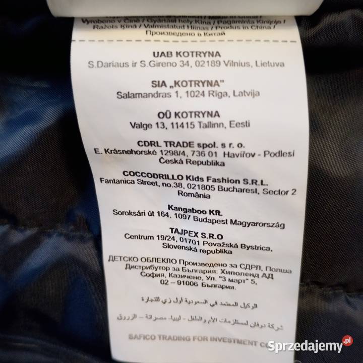 Spszedam kamizelke granatową COCCODRILLO 122 Rozmiar 122 Kurtki i płaszcze Zaścianki
