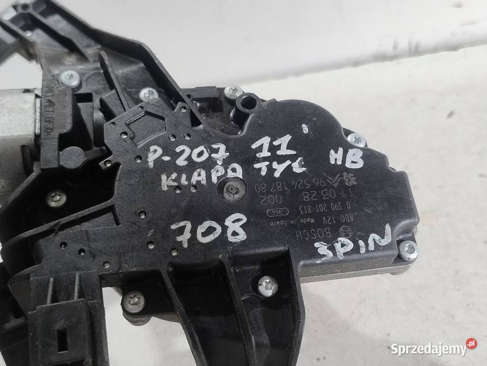 SILNICZEK WYCIERACZKI KLAPY 3 PIN PEUGEOT 207 HB
