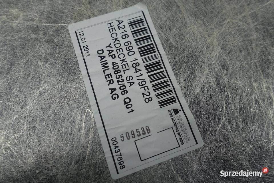 Mercedes C216 W216 TAPICERKA BAGAŻNIKA tył TYLNA osobowe lubelskie Rudka