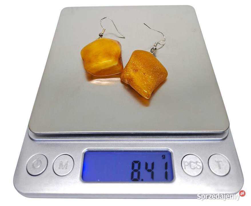 Kolczyki z BURSZTYNU bursztyn bałtycki bryłki Warszawa