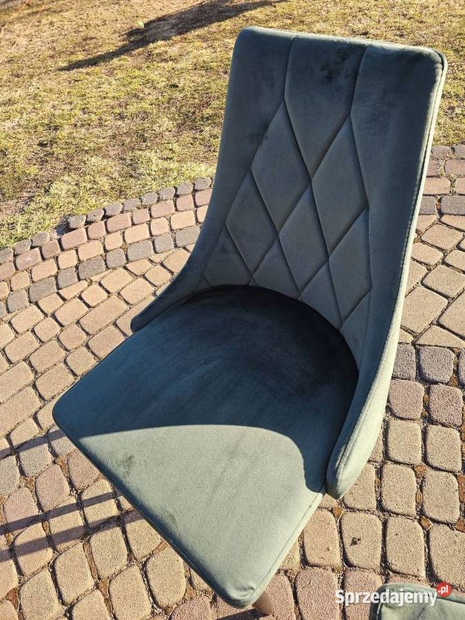 Zestaw 6 krzeseł tapicerowanych zielonych 46cm śląskie