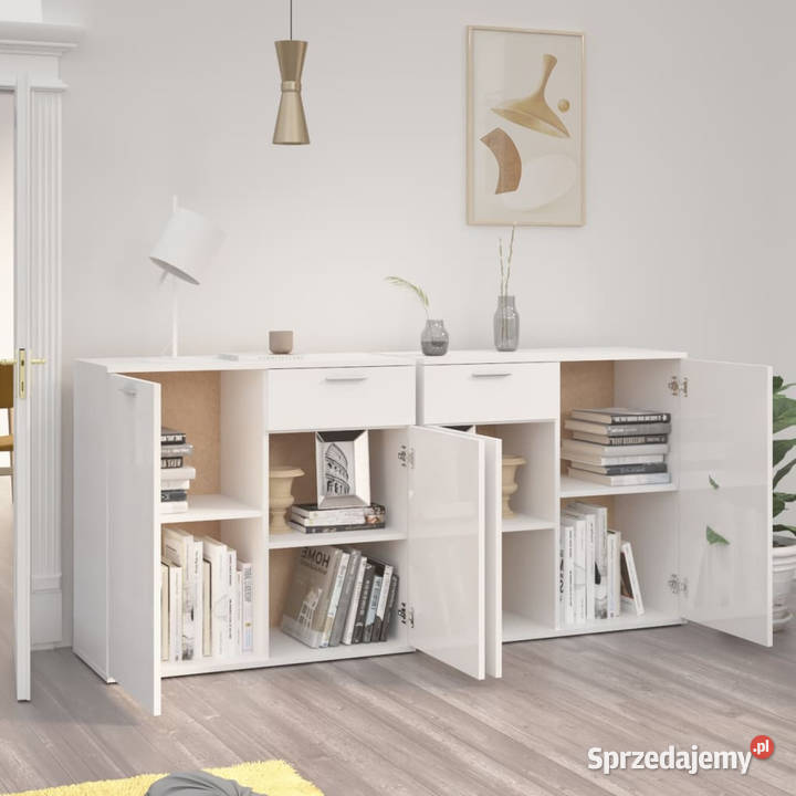 Szafka biała z połyskiem 160x36x75 materiał