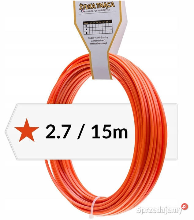 Żyłka tnąca 2715m k gwiazdka pomarańcz IN005296Y Opalenica sprzedam