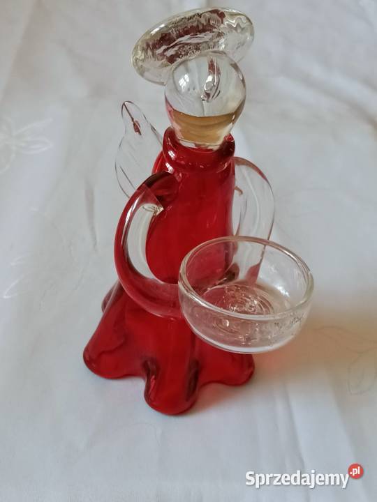 rubinowy aniołek Porcelana i szkło Gliwice