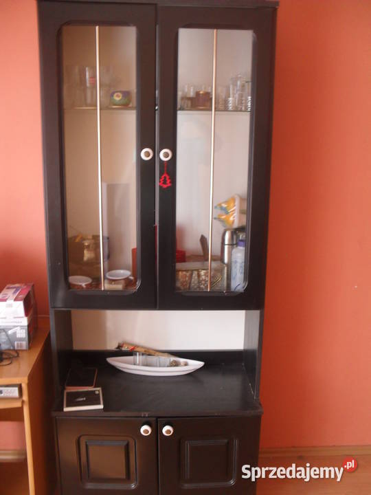 Szafka z Regalem pokojowa czarna Busko-Zdrój