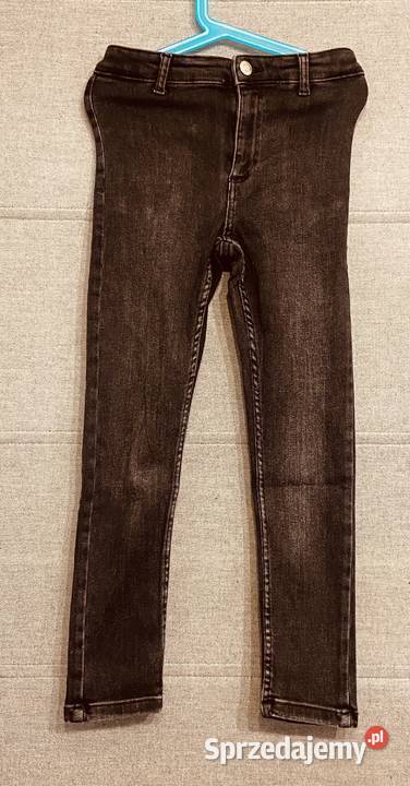 Dziewczęce czarne spodnie jeans ZARA rozmiar 134