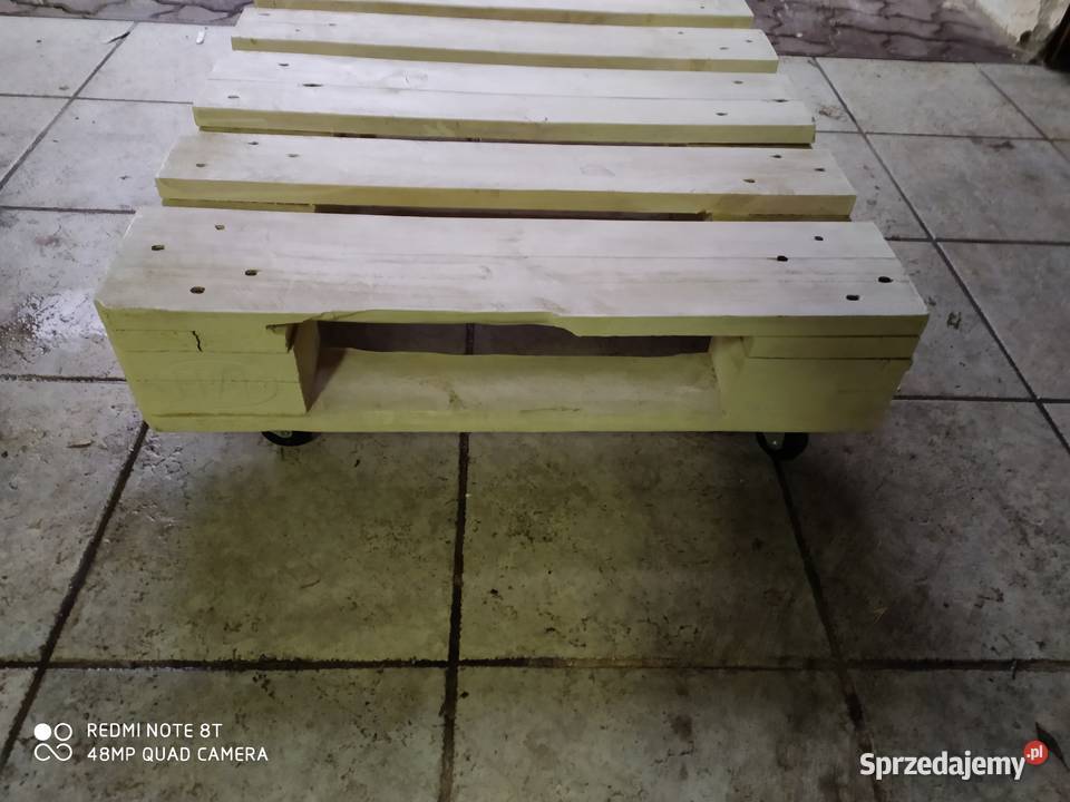 stolik stół z palety euro na kółkach biały wielkopolskie Poznań