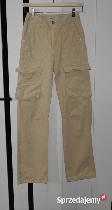 Bershka Cargo bojówki beż 32 XXS Wrocław