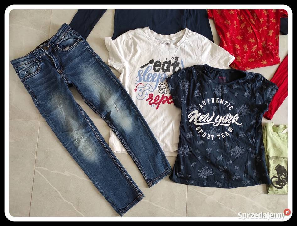 Zestaw ubrań chłopięcych 128134 piżama jeansy mazowieckie Płock sprzedam