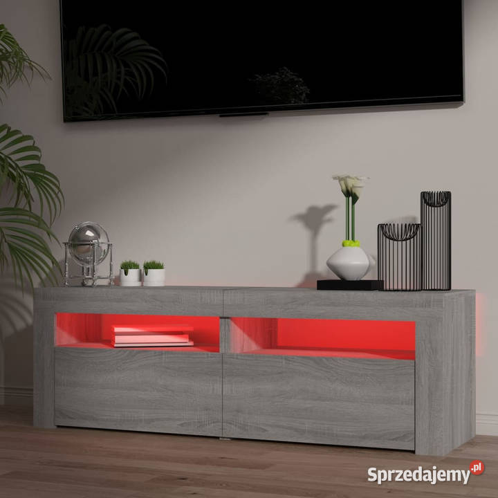 Szafka pod TV z LED szary dąb sonoma 120x35x40 RTV