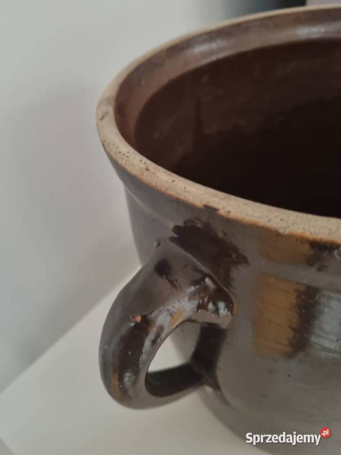 Duży gGarnek kamionkowy PRL 7 litrów Bochnia Lublin