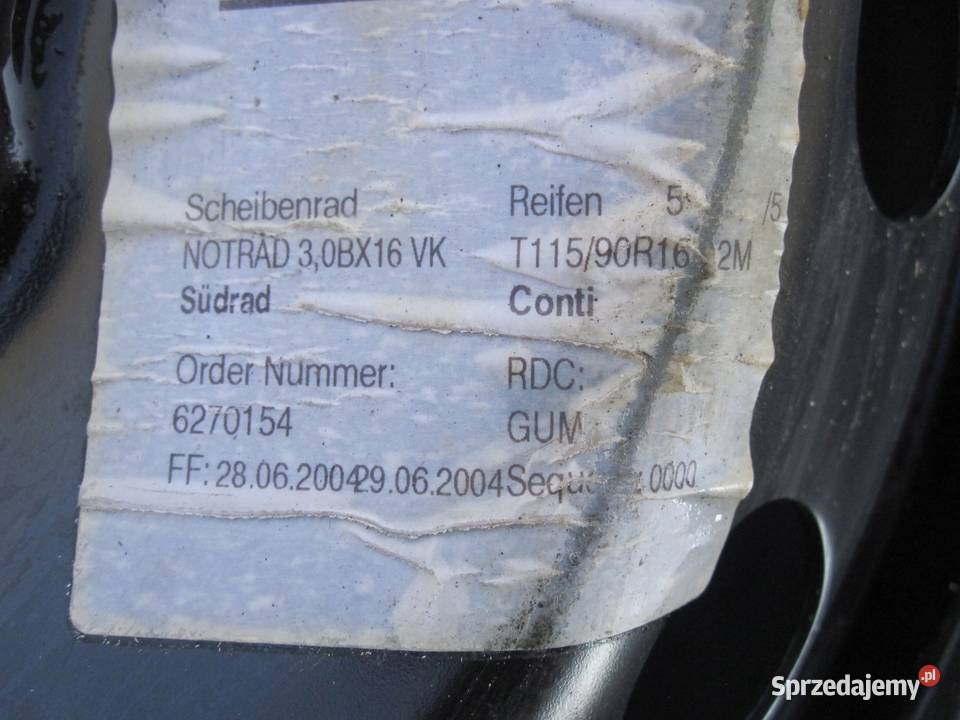 BMW E46 koło dojazdowe 1159016 92M 5x120 ET32 Koła dojazdowe Kielce sprzedam