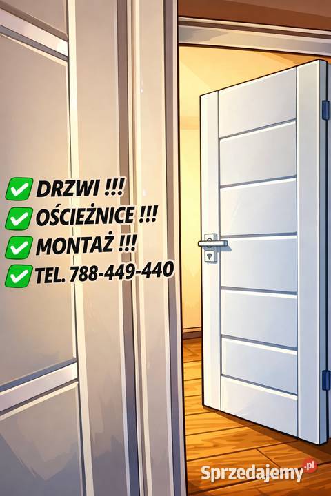 DRZWI MONTAŻ OŚCIEŻNICE 788 449 440 opolskie Opole sprzedam