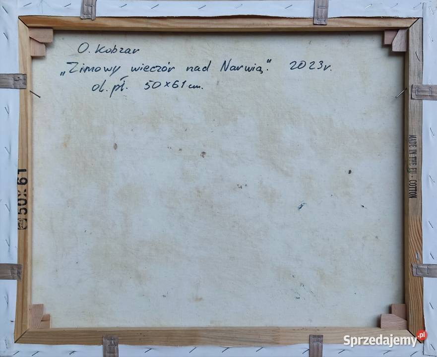 KOBZAR O obraz olejny na płótnie ZIMOWY WIECZÓR