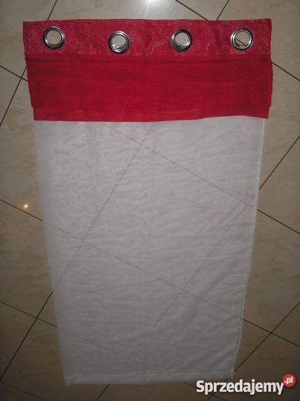 Używana firanka białoczerwona 138 x 136 Wystrój okien Kraków