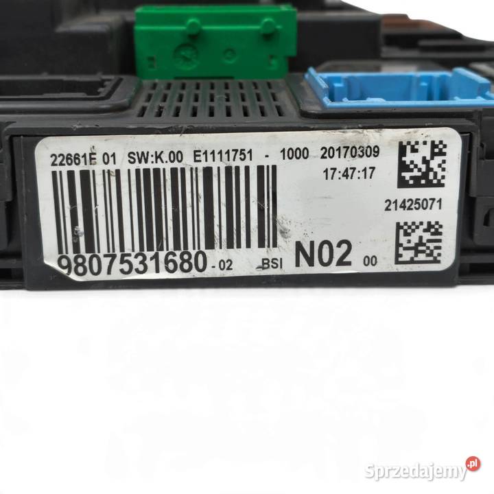 MODUŁ KOMFORTU STEROWNIK Peugeot 208 9807531680 Pozostałe lubelskie