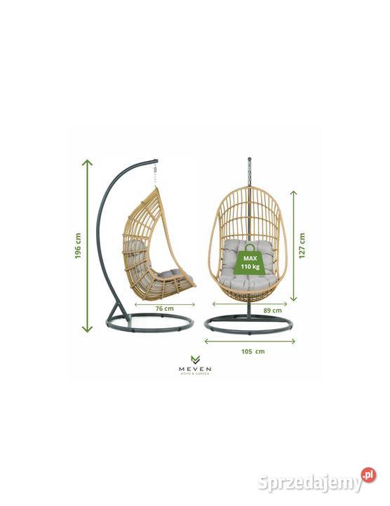 Beżowy Fotel Wiszący JARDIN beżowy mazowieckie sprzedam