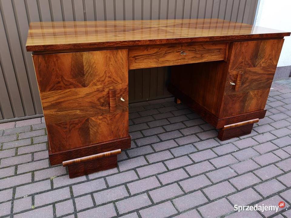 Biurko ARTDECO Orzech Politura Stare Antyk Swarzędz