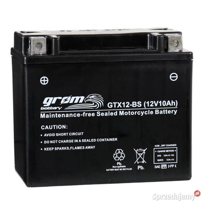 Akumulator motocyklowy GROM GTX12BS YTX12BS 12V Motoryzacja Gdańsk