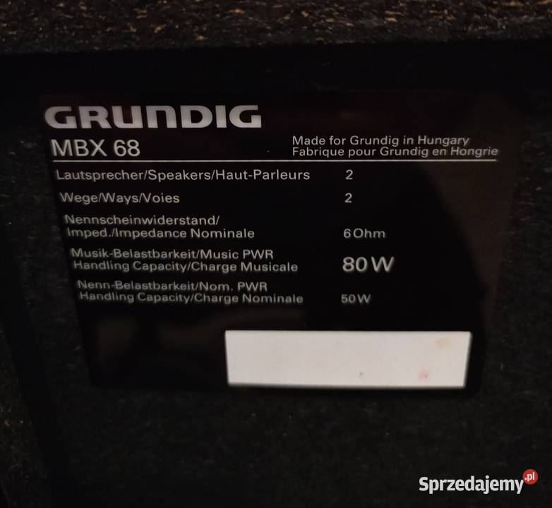 Wieża GRUNDIG 11 Kolumny MBX68 pilot 90 lata Drawski Młyn