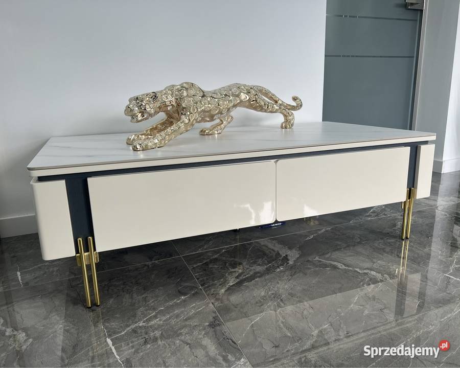 Stolik kawowy ława duża 130 złota Glamour z Nowy Sącz