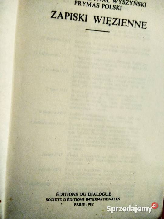 Wyszyński Zapiski więzienne książka Antykwariat Warszawa