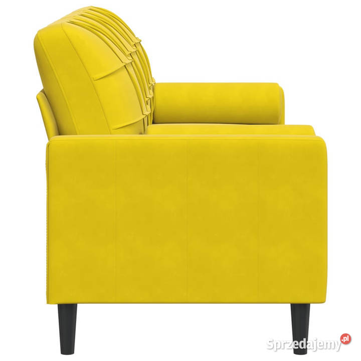 3osobowa sofa z poduszkami żółta 180 aksamit Warszawa sprzedam