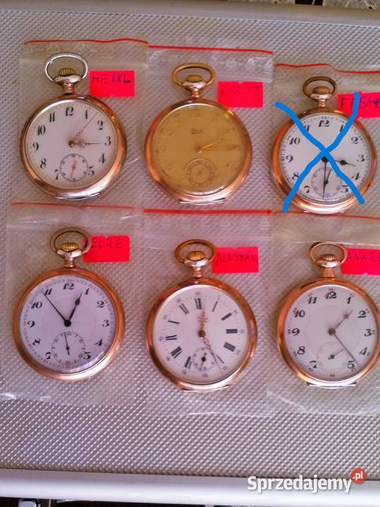 zegarek kieszonkowy złocone 18K złotem