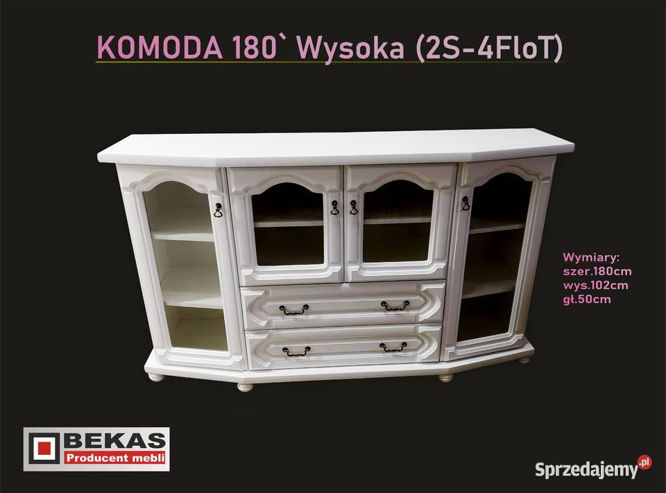 Stylowa Biała Prowansalska Komoda 120 Biały 81cm kujawsko-pomorskie Aleksandrów Kujawski sprzedam