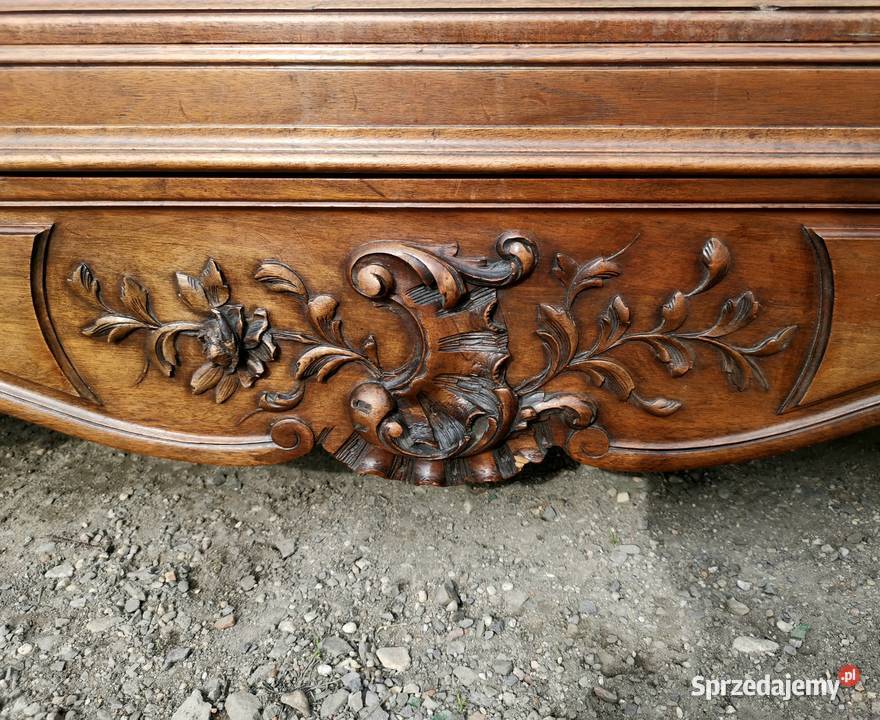 Pięknie rzeźbiona francuska szafa pałacowa Wałbrzych