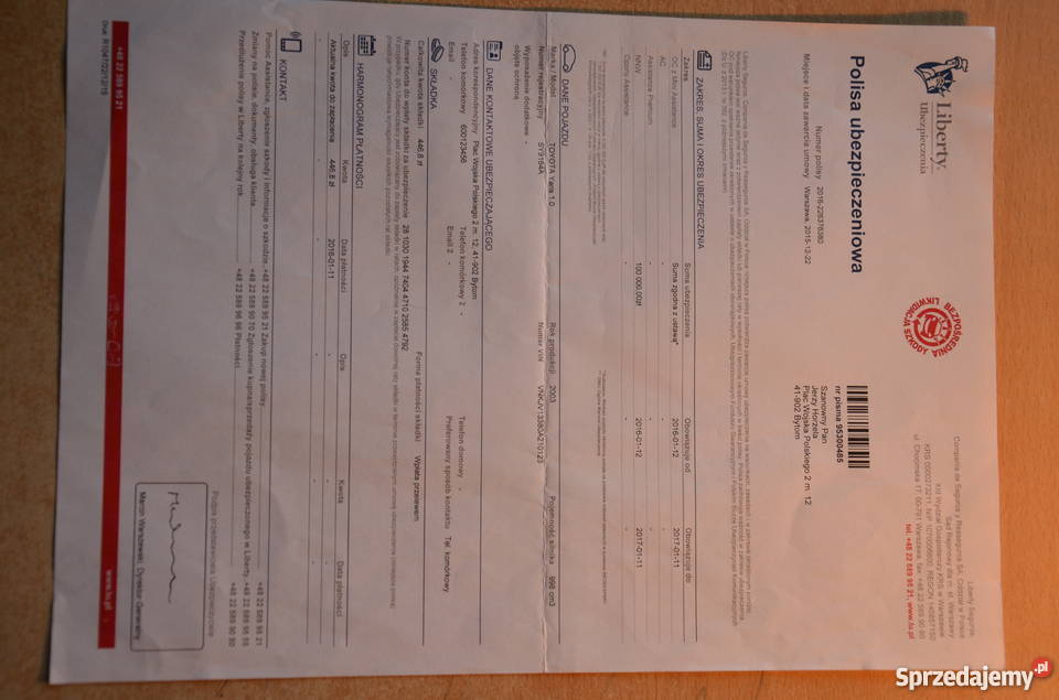 Sprzedam Toyotę Yaris ciężarowa VAT 327000km Trachy